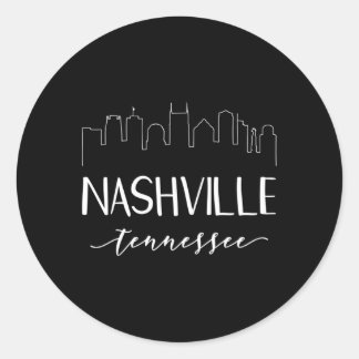 Nashville Tennessee State Calligrafie Ronde Sticker