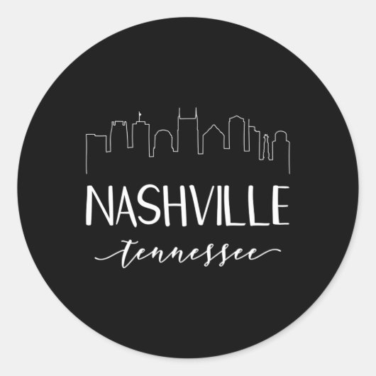 Nashville Tennessee State Calligrafie Ronde Sticker (Voorkant)