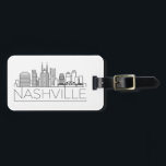 Nashville, Tennessee Stylized Skyline Bagagelabel<br><div class="desc">Een uniek bagagelabel dat de prachtige stad Nashville in Tennessee vertegenwoordigt. Dit label bevat een gestileerde illustratie van de unieke skyline van de stad met de naam eronder.</div>