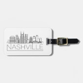 Nashville, Tennessee Stylized Skyline Bagagelabel (Voorkant horizontaal)