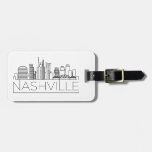 Nashville, Tennessee Stylized Skyline Bagagelabel