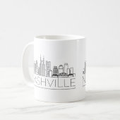 Nashville Tennessee Stylized Skyline Koffiemok (Voorkant links)