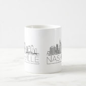 Nashville Tennessee Stylized Skyline Koffiemok (Center)