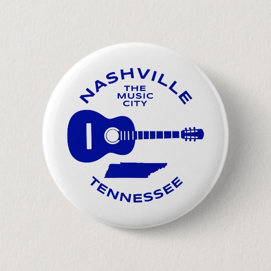 Nashville Tennessee the Music City Ronde Button 5,7 Cm (Voorkant)