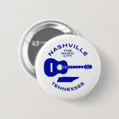 Nashville Tennessee the Music City Ronde Button 5,7 Cm (Voorkant /achterkant)