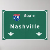 Nashville Tennessee Tn Interstate Highway Freeway Poster (Voorkant)