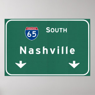 Nashville Tennessee Tn Interstate Highway Freeway Poster