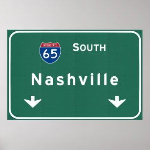 Nashville Tennessee Tn Interstate Highway Freeway Poster