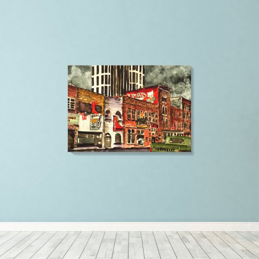 Nashville Tennessee TN stadsplattegrond Canvas Afdruk (Insitu (Houten vloer))
