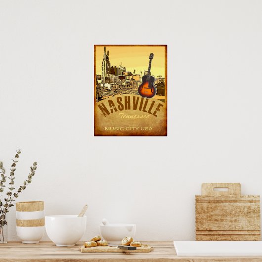 Nashville Tennessee Travel Poster (Keuken)
