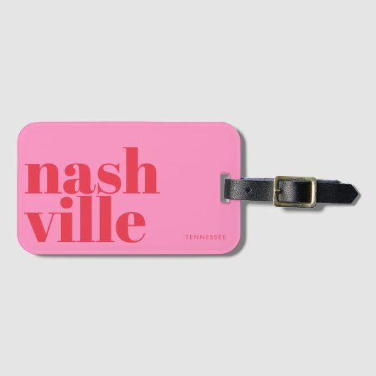 Nashville Tennessee typografie Bagagelabel (Voorkant (horizontaal))