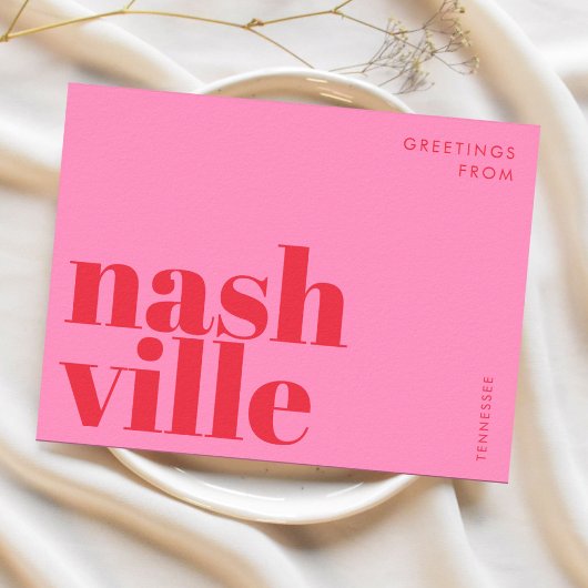 Nashville Tennessee typography Postcard Briefkaart