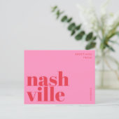 Nashville Tennessee typography Postcard Briefkaart (Staand voorkant)