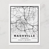 Nashville Tennessee USA Travel City Map Briefkaart (Voorkant)