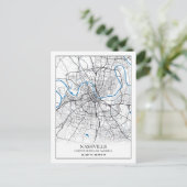 Nashville Tennessee USA Travel City Map Briefkaart (Staand voorkant)