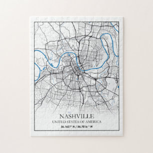 Nashville Tennessee USA Travel City Map Legpuzzel