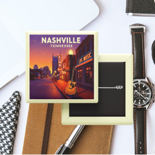 Nashville, Tennessee Vierkante Button 5,1 Cm