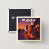Nashville, Tennessee Vierkante Button 5,1 Cm (Voorkant /achterkant)
