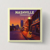 Nashville, Tennessee Vierkante Button 5,1 Cm (Voorkant)
