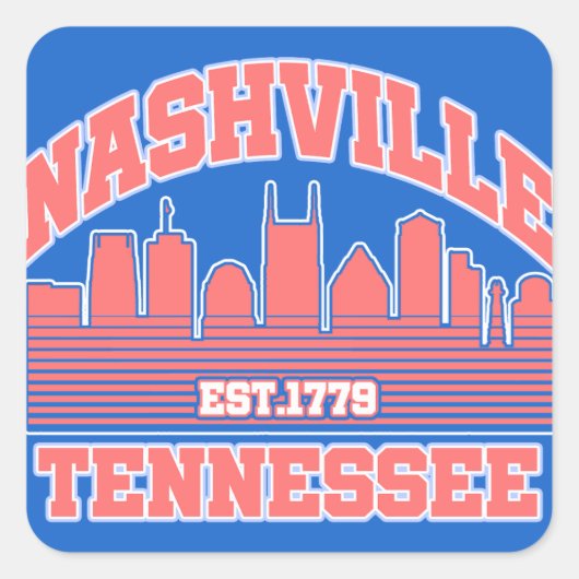 Nashville,Tennessee Vierkante Sticker (Voorkant)