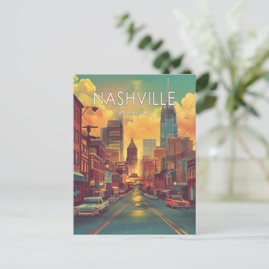 Nashville Tennessee Vintage Reizen Briefkaart (Staand voorkant)