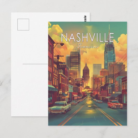 Nashville Tennessee Vintage Reizen Briefkaart (Voorkant / Achterkant)
