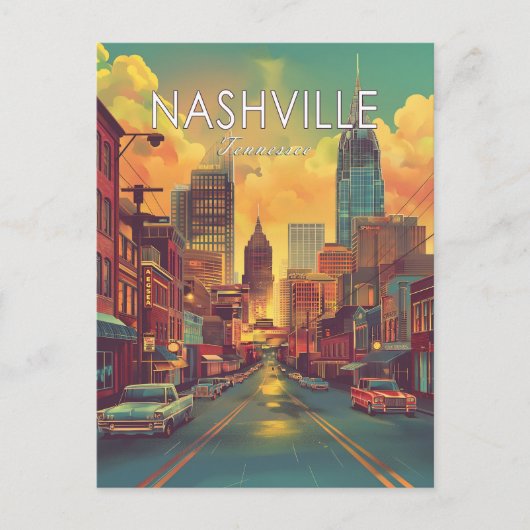 Nashville Tennessee Vintage Reizen Briefkaart (Voorkant)