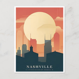 Nashville Tennessee Vintage Reizen stad retro Briefkaart