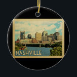 Nashville Tennessee Vintage Travel Keramisch Ornament<br><div class="desc">Het ontwerp van Nashville Tennessee in Vintage Travel-stijl met een skyline-uitzicht van de stad.</div>