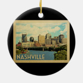 Nashville Tennessee Vintage Travel Keramisch Ornament (Achterkant)