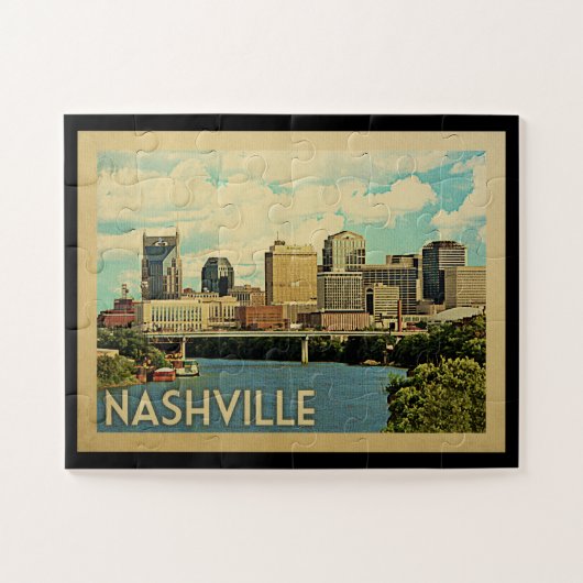Nashville Tennessee Vintage Travel Legpuzzel (Horizontaal)