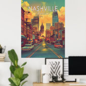 Nashville Tennessee Vintage Travel Poster (Thuiskantoor)