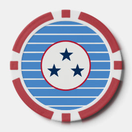 Nashville, Tennessee Volunteer State Tri-Star Poker Chips