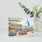 Nashville, Tennessee  Waterverf Reizen Briefkaart (Staand voorkant)
