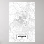 Nashville, Tennessee (zwart op wit) Poster (Voorkant)