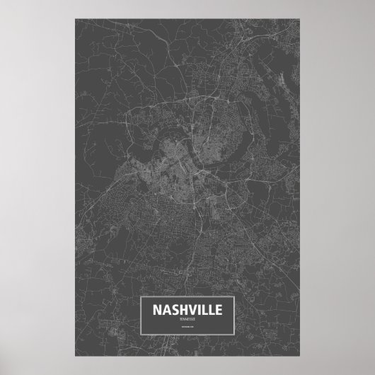 Nashville, Tennessee (zwart wit) Poster (Voorkant)