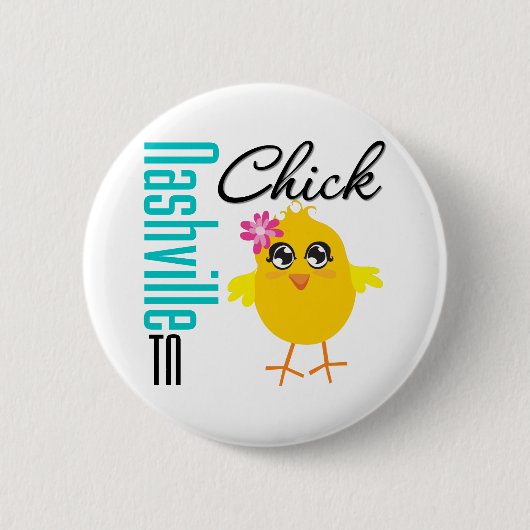 Nashville TN Chick Ronde Button 5,7 Cm (Voorkant)