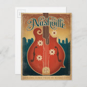 Nashville, TN - Flower Mandolin Briefkaart (Voorkant / Achterkant)