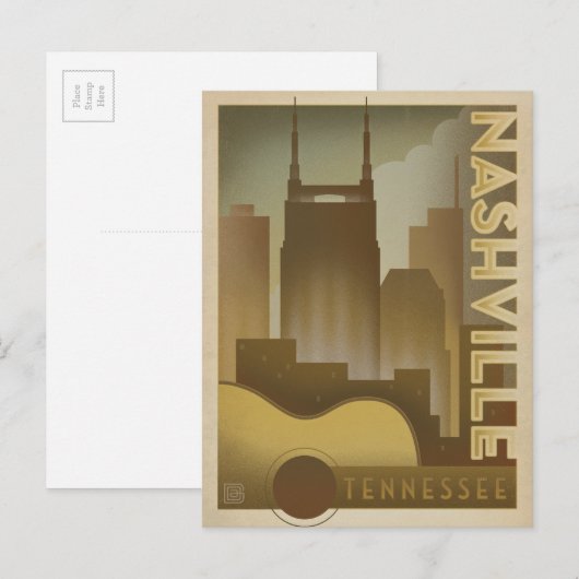 Nashville, TN - Guitar Skyline Briefkaart (Voorkant / Achterkant)
