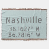 Nashville TN Latitude Longitude Deken (Voorkant)