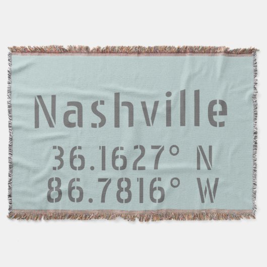 Nashville TN Latitude Longitude Deken (Voorkant)