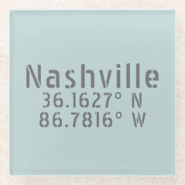 Nashville TN Latitude Longitude Glazen Onderzetter