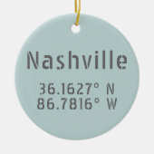 Nashville TN Latitude Longitude Keramisch Ornament (Voorkant)