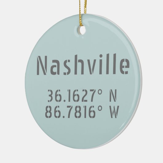 Nashville TN Latitude Longitude Keramisch Ornament (Links)