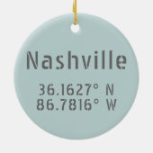 Nashville TN Latitude Longitude Keramisch Ornament (Achterkant)