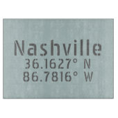 Nashville TN Latitude Longitude Snijplank (Voorkant)