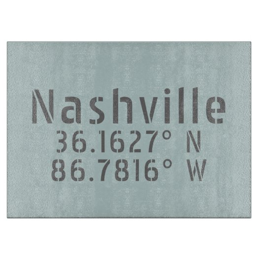 Nashville TN Latitude Longitude Snijplank (Voorkant)