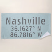 Nashville TN Latitude Longitude Strandlaken (Voorkant)