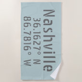 Nashville TN Latitude Longitude Strandlaken (Voorkant)