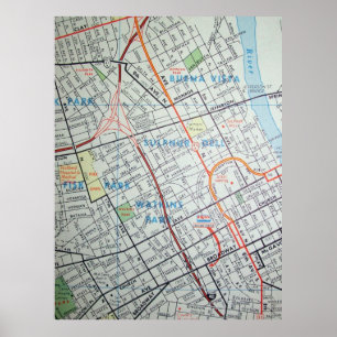 Nashville, TN  Map Poster